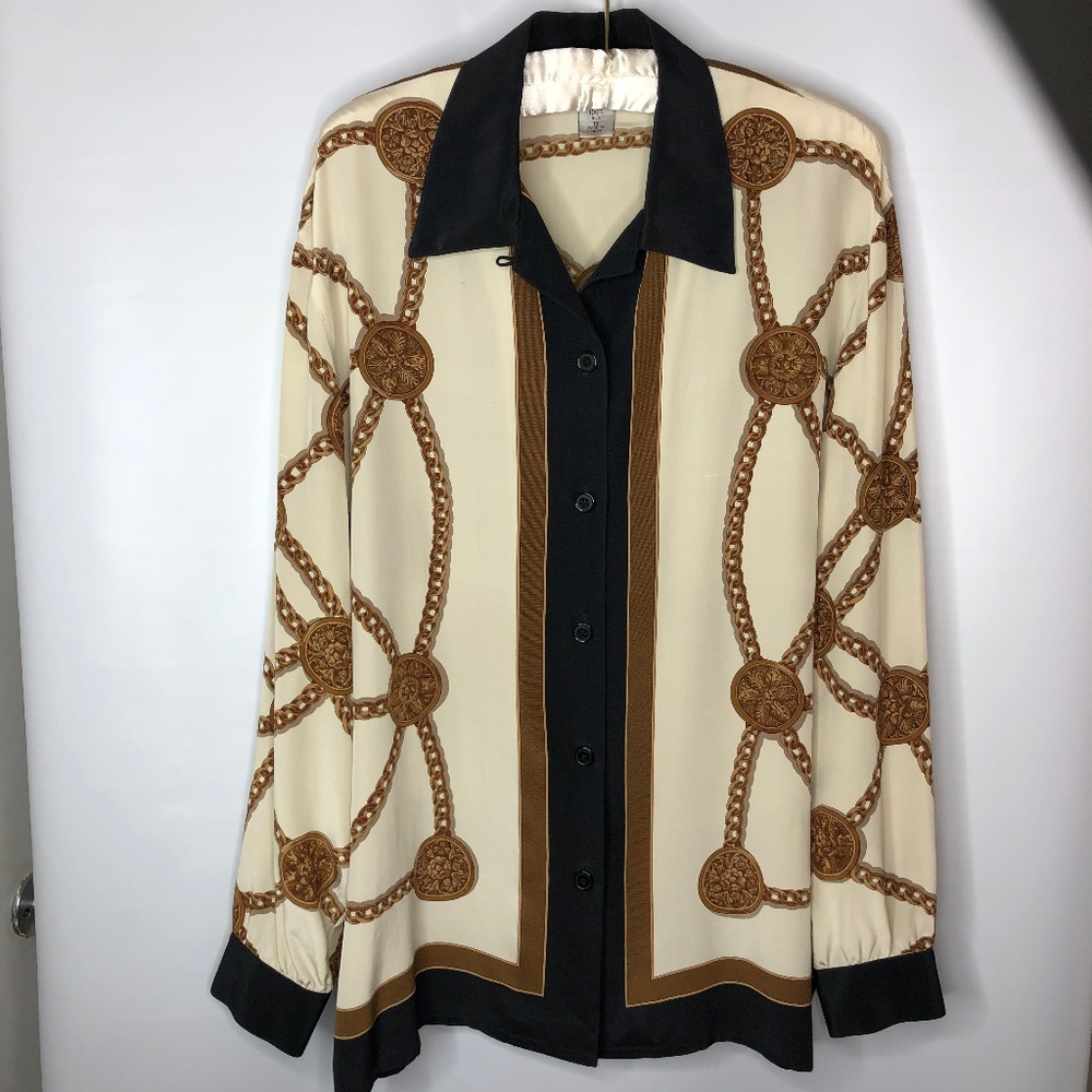 Adrianna Papell Silk Collared Top